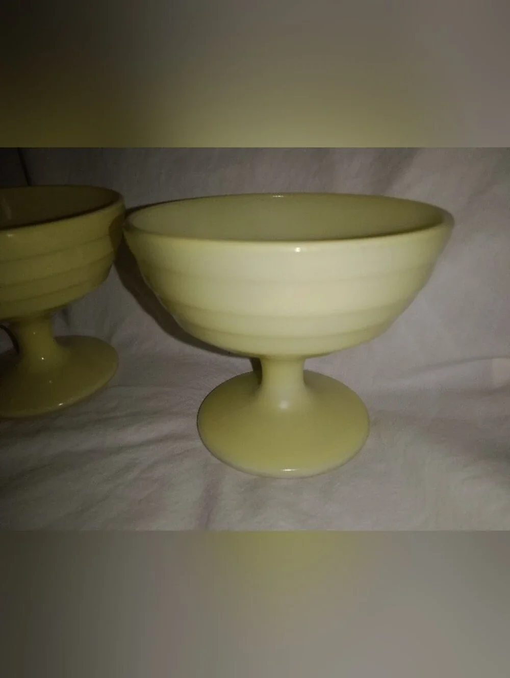 Vintage Glass Custard Dessert Ice Cream Footed Bowl Dish Mid Century MCM